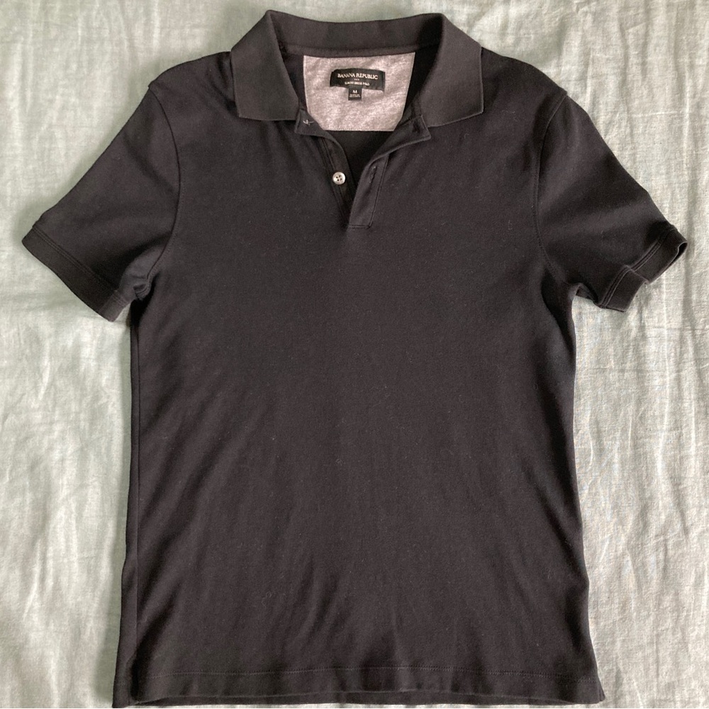 Black Slim Fit Polo | Banana Republic